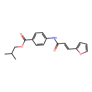 2-methylpropyl 4-{[(2E)-3-(furan-2-yl)prop-2-enoyl]amino}benzoate structure