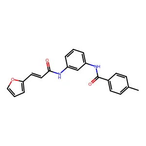 N-[3-[[(E)-3-(furan-2-yl)prop-2-enoyl]amino]phenyl]-4-methylbenzamide structure