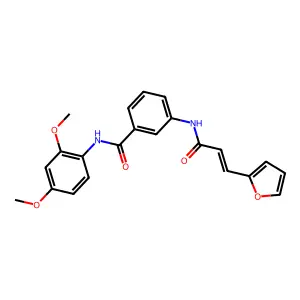 N-(2,4-dimethoxyphenyl)-3-[[(E)-3-(furan-2-yl)prop-2-enoyl]amino]benzamide structure