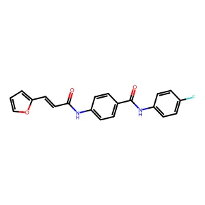 N-(4-fluorophenyl)-4-[[(E)-3-(furan-2-yl)prop-2-enoyl]amino]benzamide structure