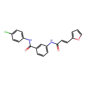 N-(4-chlorophenyl)-3-[[(E)-3-(furan-2-yl)prop-2-enoyl]amino]benzamide structure