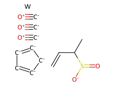 But-3-ene-2-sulfinate;carbon monoxide;cyclopenta-1,3-diene;tungsten structure