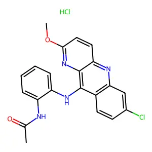 Acetamide, N-(2-((7-chloro-2-methoxybenzo(b)-1,5-naphthyridin-10-yl)amino)phenyl)-, monohydrochloride structure