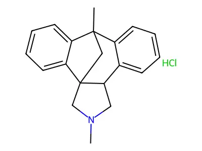 1H-3a,8-Methanodibenzo(3,4:6,7)cyclohepta(1,2-c)pyrrole, 2,3,8,12b-tetrahydro-2,8-dimethyl-, hydrochloride, (3a-alpha,8-alpha,12b-beta)- structure