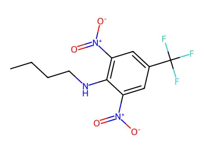 N-butyl-2,6-dinitro-4-(trifluoromethyl)aniline structure