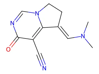5-[(Dimethylamino)methylene]-3,5,6,7-tetrahydro-3-oxopyrrolo[1,2-c]pyrimidine-4-carbonitrile structure