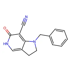 1-Benzyl-6-hydroxy-7-cyano-5-azaindolin structure