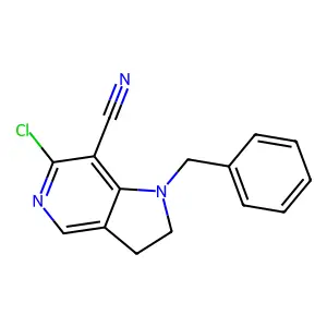 6-Chloro-2,3-dihydro-1-(phenylmethyl)-1H-pyrrolo[3,2-c]pyridine-7-carbonitrile structure