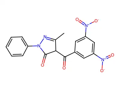 3H-Pyrazol-3-one, 4-(3,5-dinitrobenzoyl)-2,4-dihydro-5-methyl-2-phenyl- structure