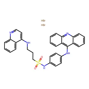 Propanesulfonanilide, 4'-(9-acridinylamino)-3-(4-quinolinylamino)-, dihydrobromide structure