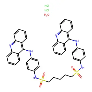 4',4''-Bis(9-acridinylamino)-1,5-pentanedisulfonanilide dihydrochloride hydrate structure