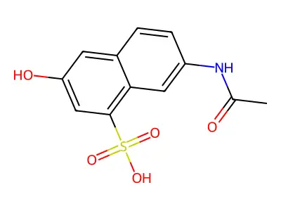 7-Acetamido-3-hydroxynaphthalene-1-sulphonic acid structure
