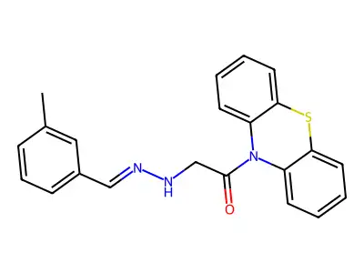 10H-Phenothiazine, 10-((((3-methylphenyl)methylene)hydrazino)acetyl)- structure