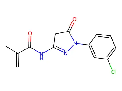 1-(3-Chlorophenyl)-3-methacrylamido-2-pyrazolin-5-one structure