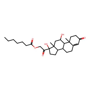 11beta,17,21-Trihydroxypregn-4-ene-3,20-dione 21-heptanoate structure