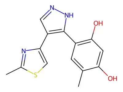 4-Methyl-6-(4-(2-methylthiazol-4-yl)-1h-pyrazol-3-yl)benzene-1,3-diol structure