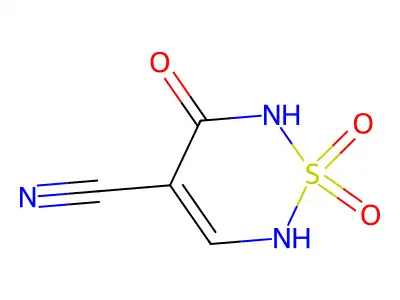 1,1,5-trioxo-2H-1,2,6-thiadiazine-4-carbonitrile structure