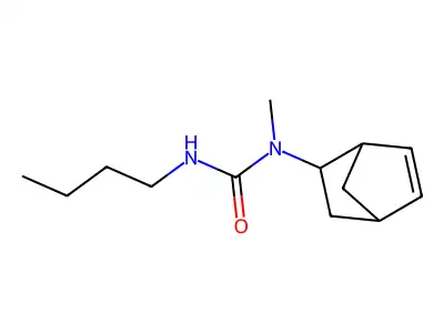 N-bicyclo[2.2.1]hept-5-en-2-yl-N'-butyl-N-methylurea structure