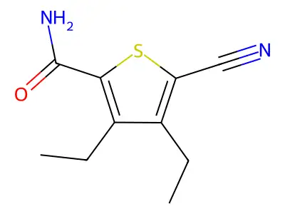5-氰基-3,4-di乙基噻吩-2-甲酰胺 structure