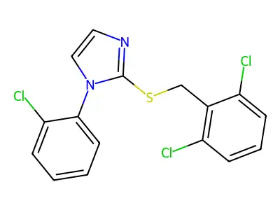 1-(2-Chlorophenyl)-2-[[(2,6-dichlorophenyl)methyl]thio]-1H-imidazole structure