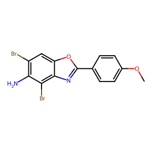 4,6-Dibromo-2-(4-methoxyphenyl)-1,3-benzoxazol-5-amine structure