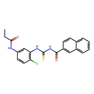 N-[[2-chloro-5-(propanoylamino)phenyl]carbamothioyl]naphthalene-2-carboxamide structure