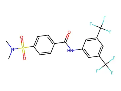 N-[3,5-bis(trifluoromethyl)phenyl]-4-(dimethylsulfamoyl)benzamide structure