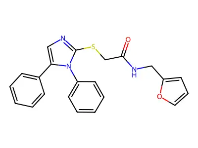 2-[(1,5-diphenyl-2-imidazolyl)thio]-N-(2-furanylmethyl)acetamide structure