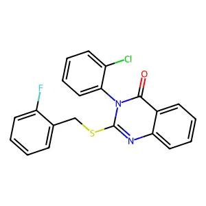 3-(2-Chlorophenyl)-2-[(2-fluorophenyl)methylsulfanyl]quinazolin-4-one structure