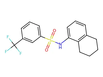 N-(5,6,7,8-tetrahydro-1-naphthalenyl)-3-(trifluoromethyl)benzenesulfonamide structure