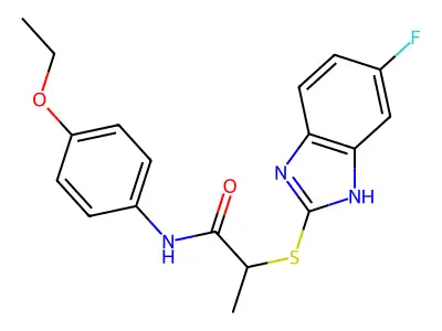 N-(4-ethoxyphenyl)-2-[(6-fluoro-1H-benzimidazol-2-yl)sulfanyl]propanamide structure