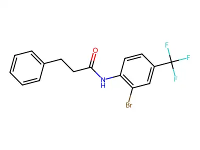N-[2-bromo-4-(trifluoromethyl)phenyl]-3-phenylpropanamide structure