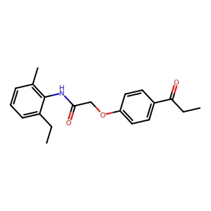 N-(2-ethyl-6-methylphenyl)-2-(4-propanoylphenoxy)acetamide structure