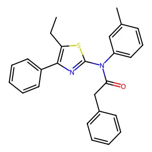 N-(5-ethyl-4-phenyl-1,3-thiazol-2-yl)-N-(3-methylphenyl)-2-phenylacetamide structure