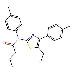 N-[5-ethyl-4-(4-methylphenyl)-1,3-thiazol-2-yl]-N-(4-methylphenyl)butanamide structure