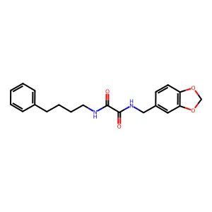 N'-(1,3-benzodioxol-5-ylmethyl)-N-(4-phenylbutyl)oxamide structure