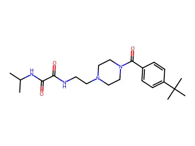 N-[2-[4-(4-tert-butylbenzoyl)piperazin-1-yl]ethyl]-N'-propan-2-yloxamide structure