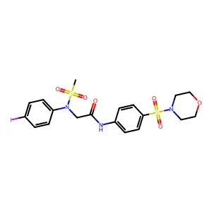 2-(4-iodo-N-methylsulfonylanilino)-N-(4-morpholin-4-ylsulfonylphenyl)acetamide structure