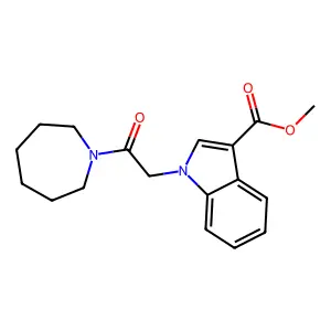methyl 1-[2-(1-azepanyl)-2-oxoethyl]-1H-indole-3-carboxylate structure