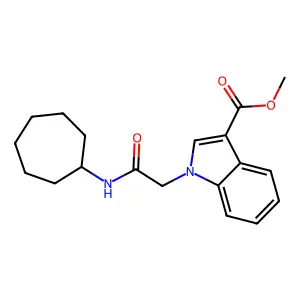 1-Cycloheptylcarbamoylmethyl-1H-indole-3-carboxylic acid methyl ester structure