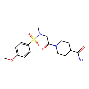 1-{N-[(4-methoxyphenyl)sulfonyl]-N-methylglycyl}piperidine-4-carboxamide structure