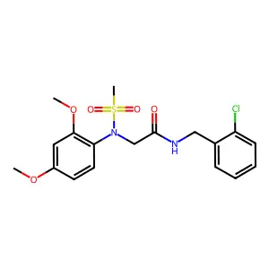 N-(2-chlorobenzyl)-2-[2,4-dimethoxy(methylsulfonyl)anilino]acetamide structure