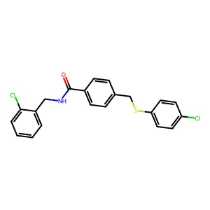 N-(2-chlorobenzyl)-4-{[(4-chlorophenyl)sulfanyl]methyl}benzamide structure