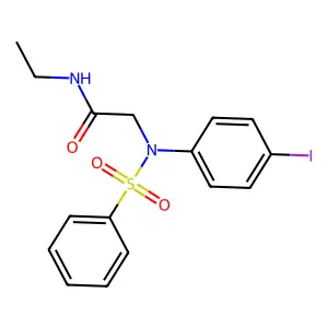 N-ethyl-2-[4-iodo(phenylsulfonyl)anilino]acetamide structure