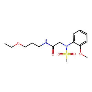 N-(3-ethoxypropyl)-2-[2-methoxy(methylsulfonyl)anilino]acetamide structure