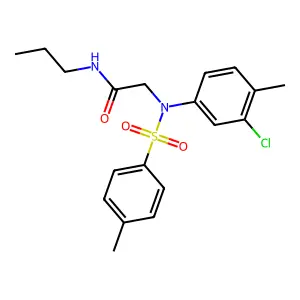 2-{3-chloro-4-methyl[(4-methylphenyl)sulfonyl]anilino}-N-propylacetamide structure