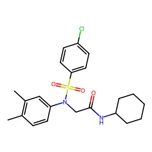 2-(N-(4-chlorophenyl)sulfonyl-3,4-dimethylanilino)-N-cyclohexylacetamide structure