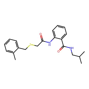 N-isobutyl-2-({[(2-methylbenzyl)sulfanyl]acetyl}amino)benzamide structure