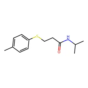 3-[(4-methylphenyl)sulfanyl]-N-(propan-2-yl)propanamide structure