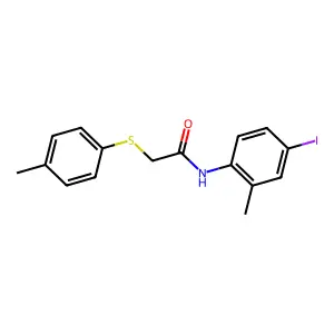 N-(4-iodo-2-methylphenyl)-2-(4-methylphenyl)sulfanylacetamide structure
